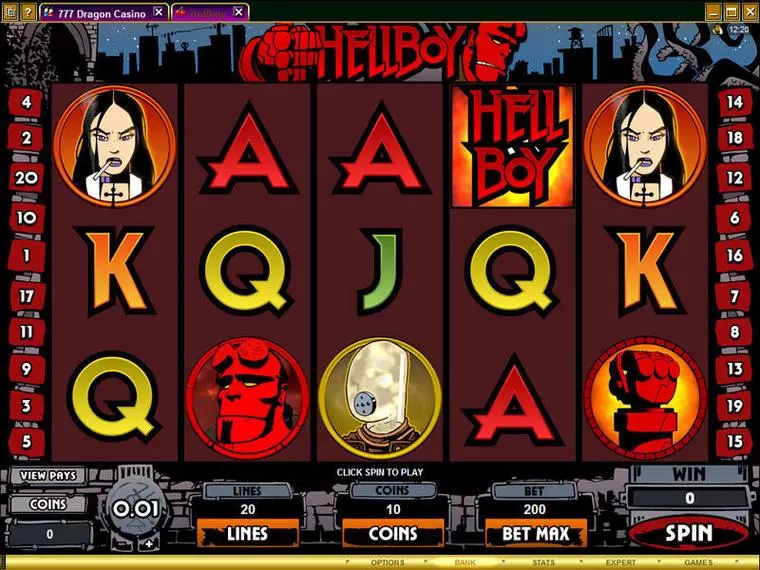  Main Screen Reels at Hellboy 5 Reel Mobile Real Slot created by Microgaming