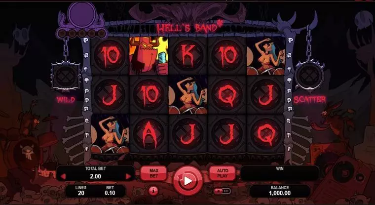  Main Screen Reels at Hell's Band 5 Reel Mobile Real Slot created by Booongo