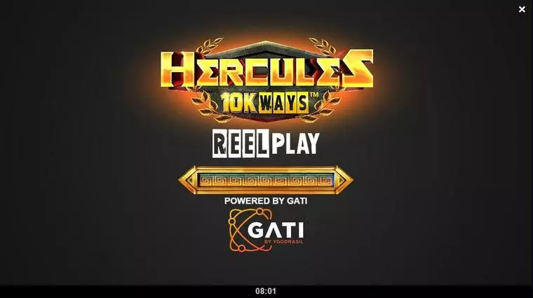  Introduction Screen at Hercules 10K WAYS 6 Reel Mobile Real Slot created by ReelPlay