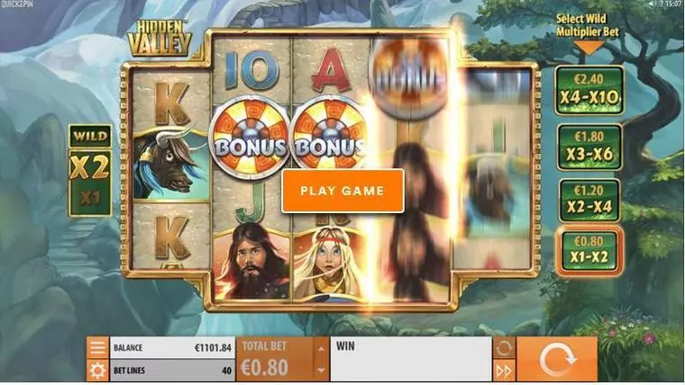  Main Screen Reels at Hidden Valley 5 Reel Mobile Real Slot created by Quickspin