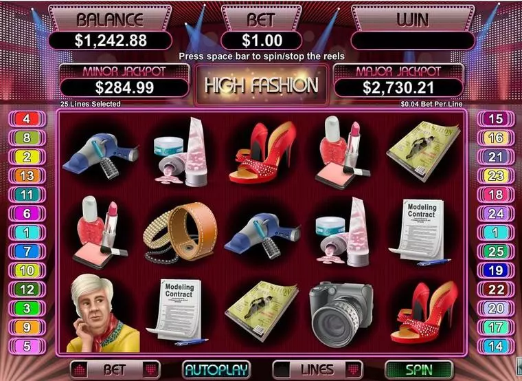  Main Screen Reels at High Fashion 5 Reel Mobile Real Slot created by RTG