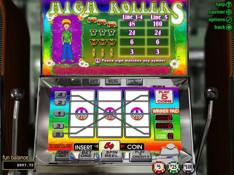  Main Screen Reels at High Rollers 3 Reel Mobile Real Slot created by RTG