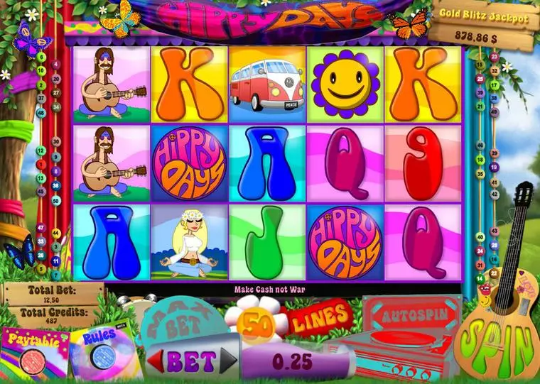  Main Screen Reels at Hippy Days 5 Reel Mobile Real Slot created by bwin.party