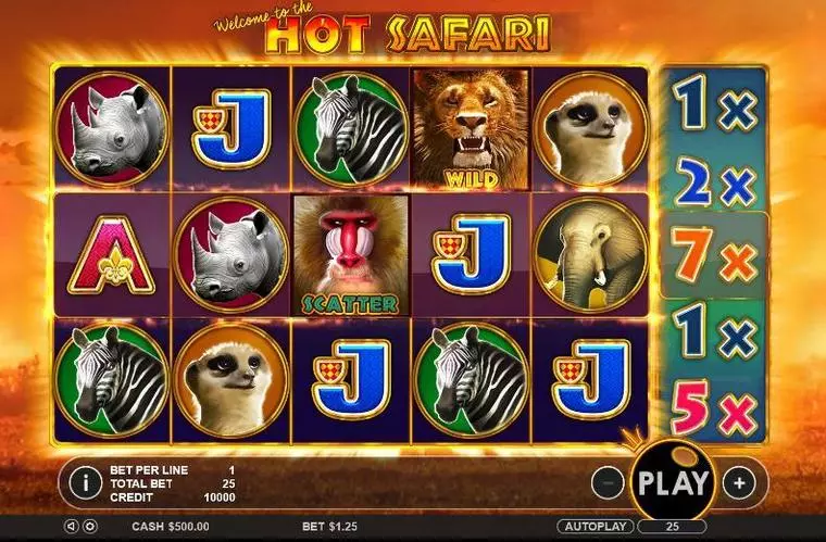  Introduction Screen at Hot Safari 6 Reel Mobile Real Slot created by Topgame