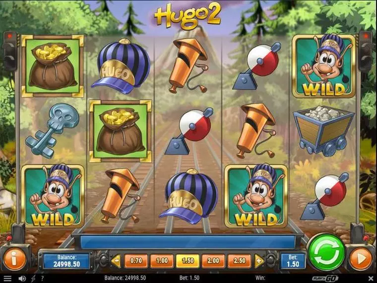  Main Screen Reels at Hugo 2 5 Reel Mobile Real Slot created by Play'n GO