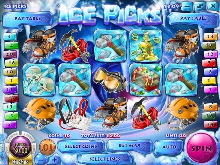  Main Screen Reels at Ice Picks 5 Reel Mobile Real Slot created by Rival