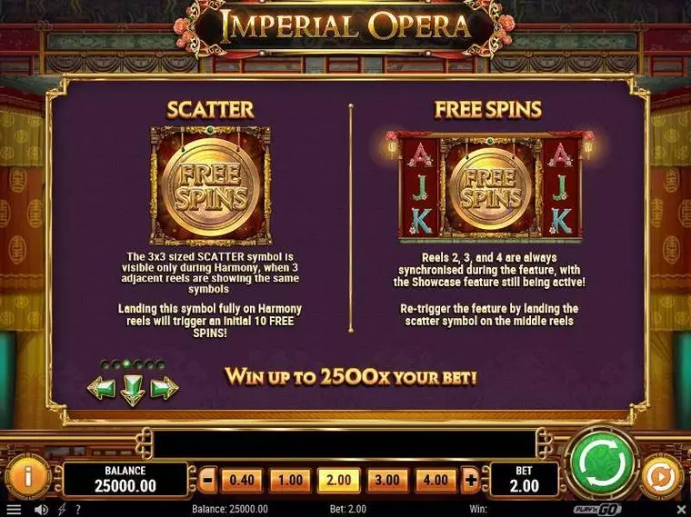  Free Spins Feature at Imperial Opera 5 Reel Mobile Real Slot created by Play'n GO