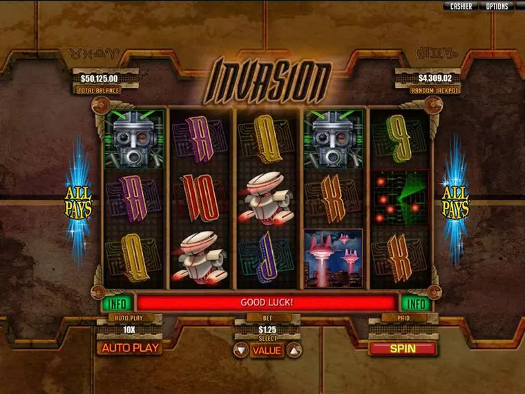  Main Screen Reels at Invasion 5 Reel Mobile Real Slot created by RTG