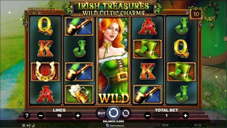  Main Screen Reels at Irish Treasures – Wild Celtic Charms 5 Reel Mobile Real Slot created by Spinomenal