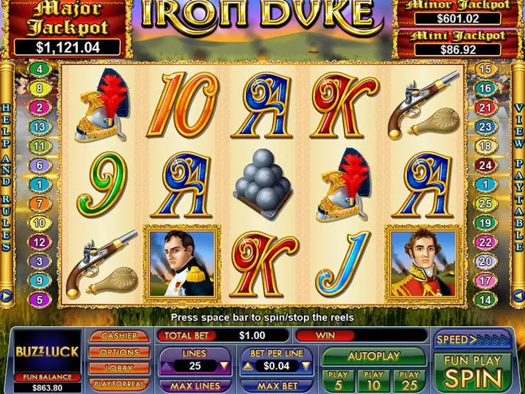  Main Screen Reels at Iron Duke 5 Reel Mobile Real Slot created by NuWorks