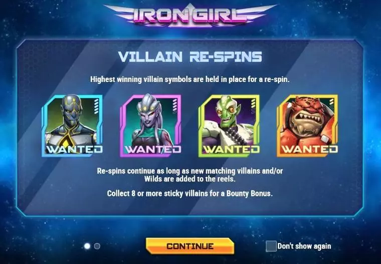  Info and Rules at Iron Girl 5 Reel Mobile Real Slot created by Play'n GO