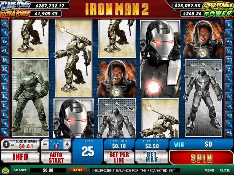  Main Screen Reels at Iron Man 2 5 Reel Mobile Real Slot created by PlayTech