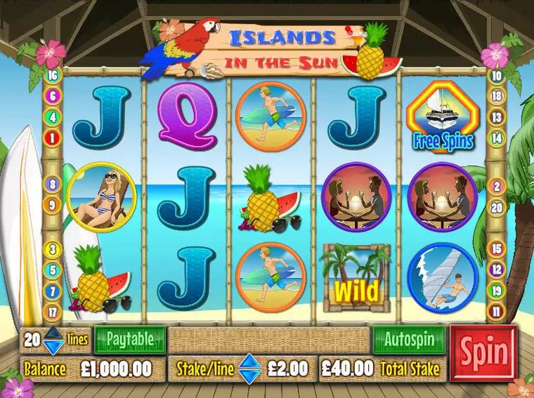  Main Screen Reels at Islands in the Sun 5 Reel Mobile Real Slot created by Wagermill