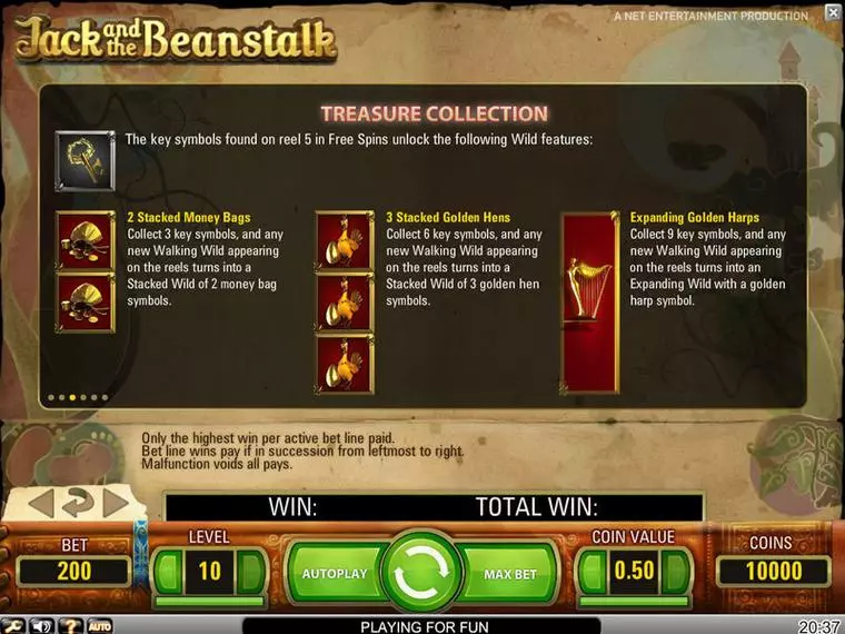  Bonus 1 at Jack and the Beanstalk 5 Reel Mobile Real Slot created by NetEnt