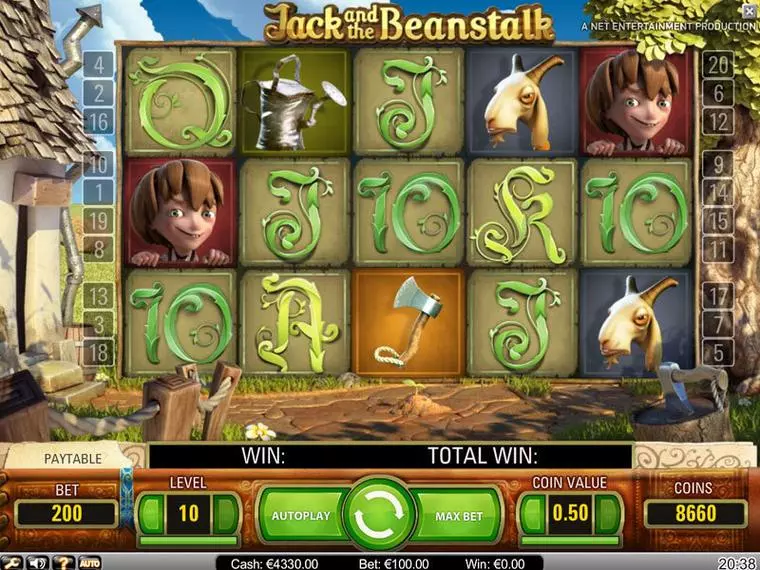  Main Screen Reels at Jack and the Beanstalk 5 Reel Mobile Real Slot created by NetEnt
