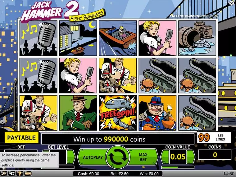 Main Screen Reels at Jack Hammer 2 5 Reel Mobile Real Slot created by NetEnt