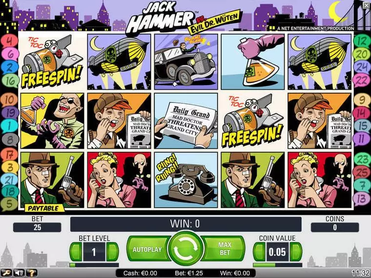  Main Screen Reels at Jack Hammer 5 Reel Mobile Real Slot created by NetEnt