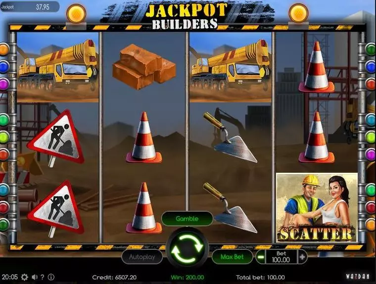  Main Screen Reels at Jackpot Builders 4 Reel Mobile Real Slot created by Wazdan