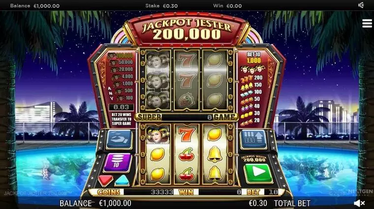  Main Screen Reels at Jackpot Jester 200000  3 Reel Mobile Real Slot created by NextGen Gaming