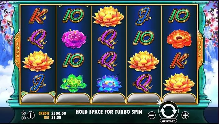  Main Screen Reels at Jade Butterfly 5 Reel Mobile Real Slot created by Pragmatic Play