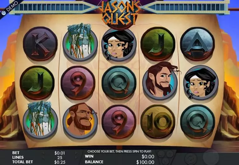  Main Screen Reels at Jason's Quest 5 Reel Mobile Real Slot created by Genesis