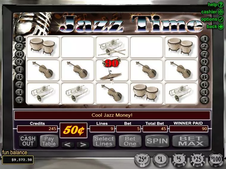  Bonus 1 at Jazz Time 5 Reel Mobile Real Slot created by RTG