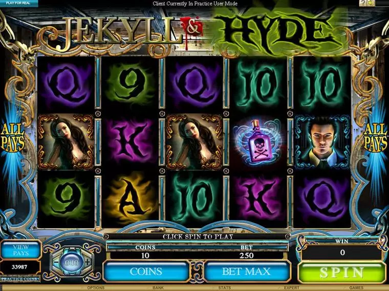  Main Screen Reels at Jekyll and Hyde 5 Reel Mobile Real Slot created by Microgaming