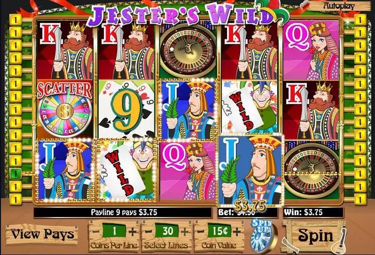  Main Screen Reels at Jester's Wild 5 Reel Mobile Real Slot created by WGS Technology