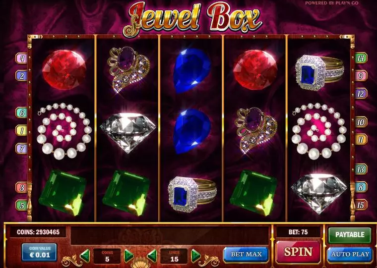  Main Screen Reels at Jewel Box 5 Reel Mobile Real Slot created by Play'n GO