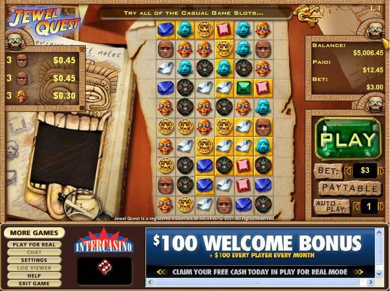 Main Screen Reels at Jewel Quest 6 Reel Mobile Real Slot created by CryptoLogic