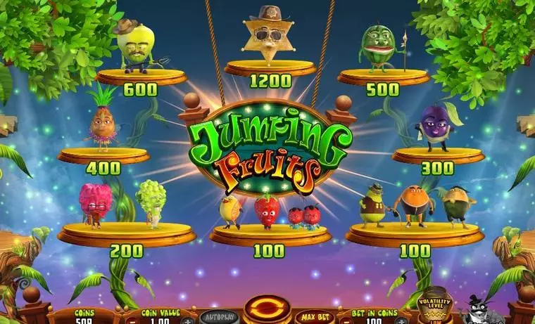  Paytable at Jumping Fruits 3 Reel Mobile Real Slot created by Wazdan
