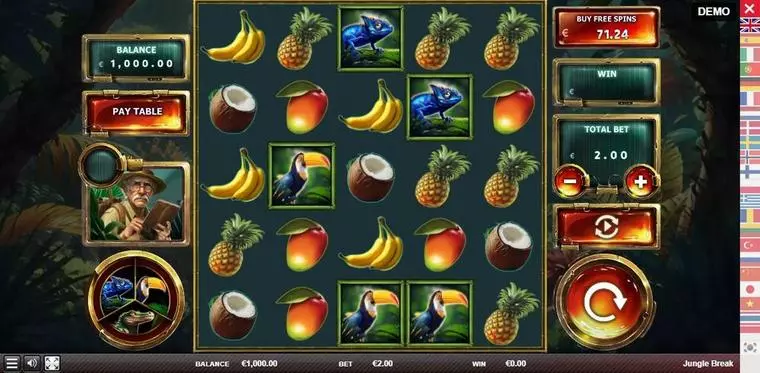  Main Screen Reels at Jungle Break 5 Reel Mobile Real Slot created by Red Rake Gaming