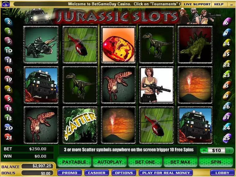  Main Screen Reels at Jurassic 5 Reel Mobile Real Slot created by WGS Technology