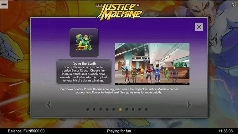  Bonus 1 at Justice Machine 5 Reel Mobile Real Slot created by 1x2 Gaming