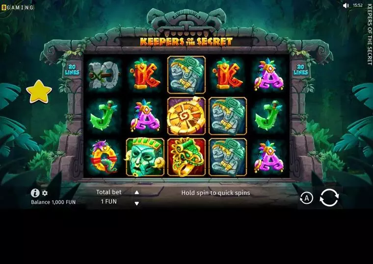  Main Screen Reels at Keepers of Secret 5 Reel Mobile Real Slot created by BGaming