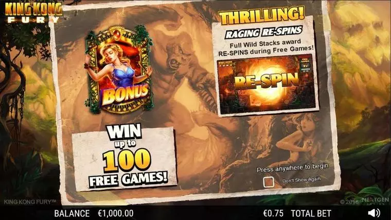 Info and Rules at King Kong Fury  5 Reel Mobile Real Slot created by NextGen Gaming