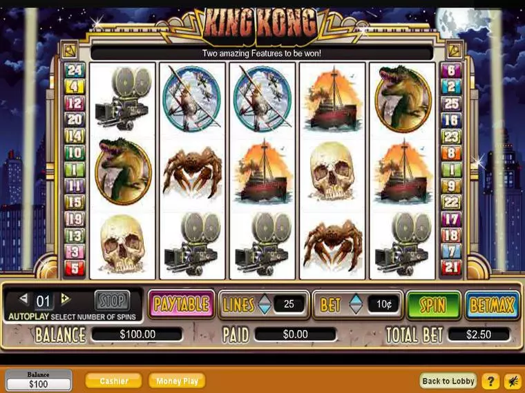  Main Screen Reels at King Kong 5 Reel Mobile Real Slot created by NeoGames