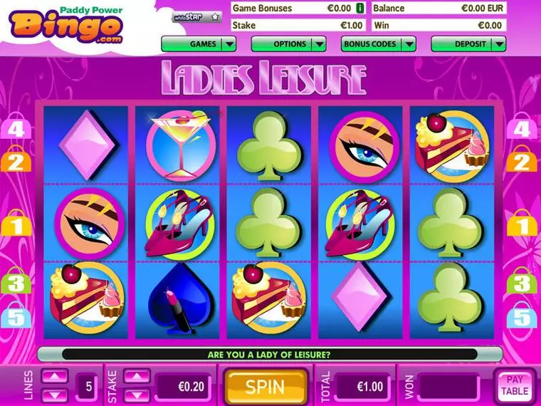  Main Screen Reels at Ladies Leisure 5 Reel Mobile Real Slot created by Virtue Fusion