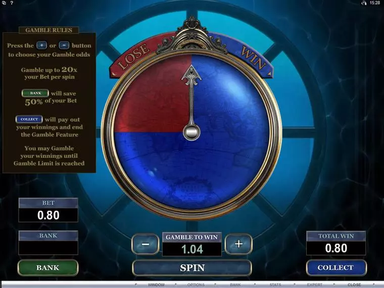  Gamble Screen at Leagues of Fortune 5 Reel Mobile Real Slot created by Microgaming