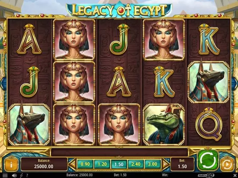  Main Screen Reels at Legacy of Egypt 5 Reel Mobile Real Slot created by Play'n GO