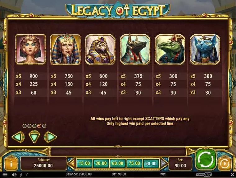  Bonus 2 at Legacy of Egypt 5 Reel Mobile Real Slot created by Play'n GO