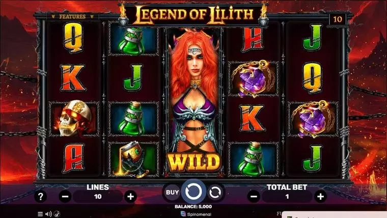  Main Screen Reels at Legend Of Lilith 5 Reel Mobile Real Slot created by Spinomenal