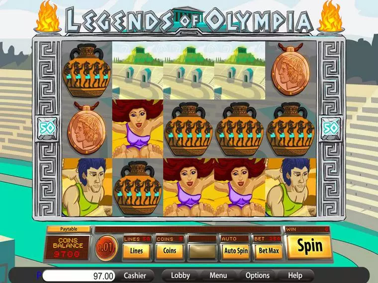  Main Screen Reels at Legends of Olympia 5 Reel Mobile Real Slot created by Saucify