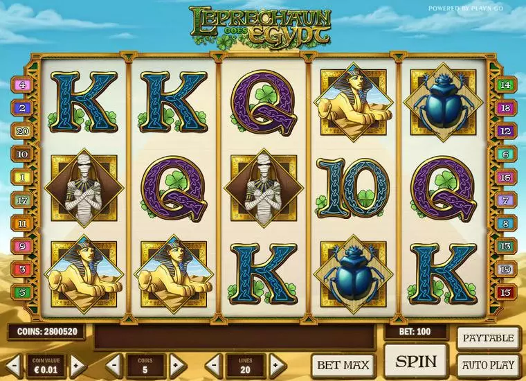  Main Screen Reels at Leprechaun goes Egypt 5 Reel Mobile Real Slot created by Play'n GO