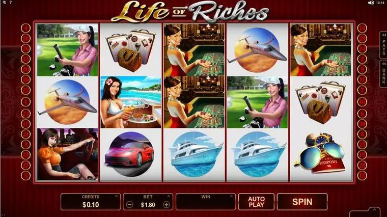  Main Screen Reels at Life of Riches 5 Reel Mobile Real Slot created by Microgaming