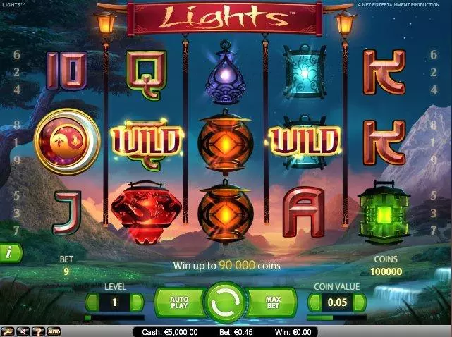 Main Screen Reels at Lights 5 Reel Mobile Real Slot created by NetEnt
