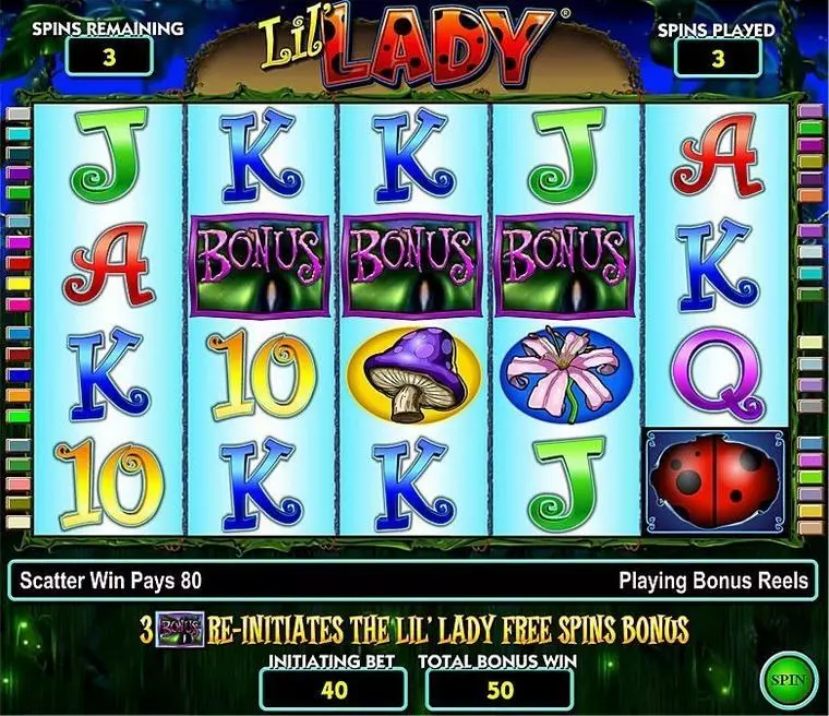  Introduction Screen at Lil’ Lady 5 Reel Mobile Real Slot created by IGT