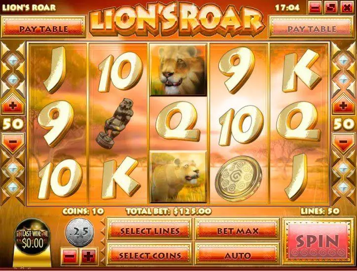  Main Screen Reels at Lion's Roar 5 Reel Mobile Real Slot created by Rival