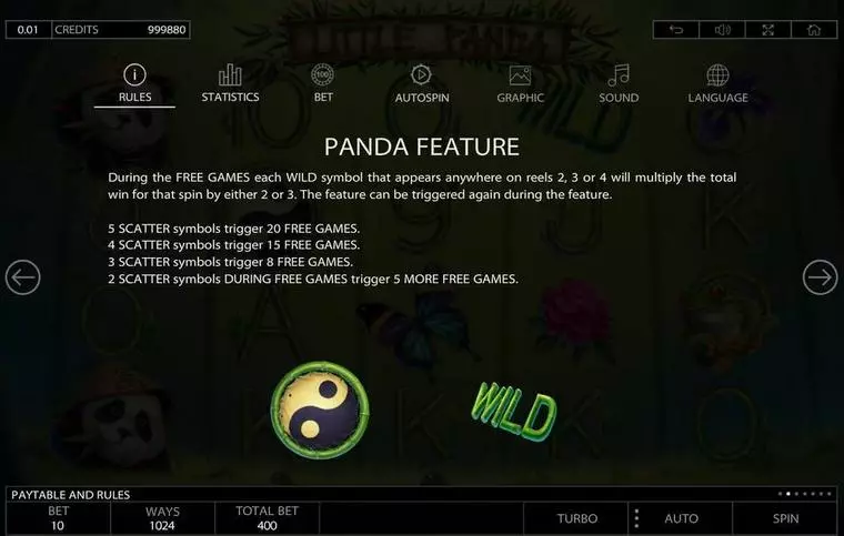  Bonus 1 at Little Panda 5 Reel Mobile Real Slot created by Endorphina