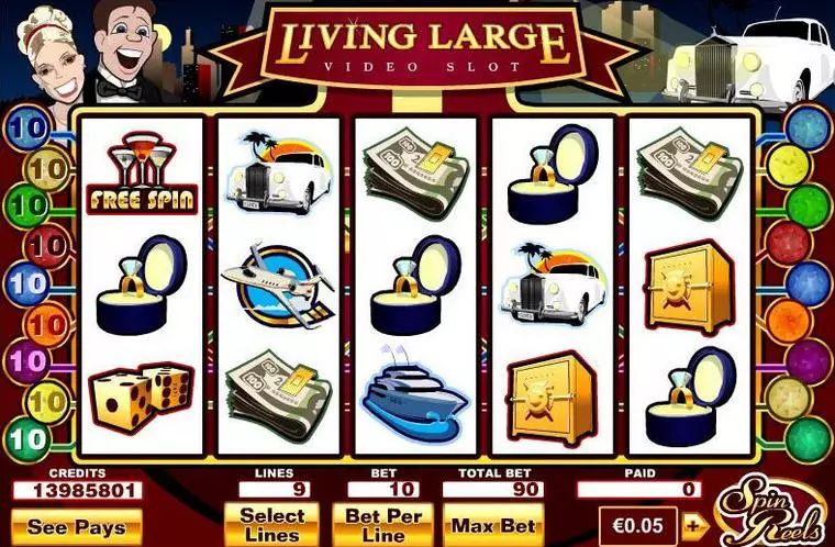  Main Screen Reels at Living Large 5 Reel Mobile Real Slot created by Parlay